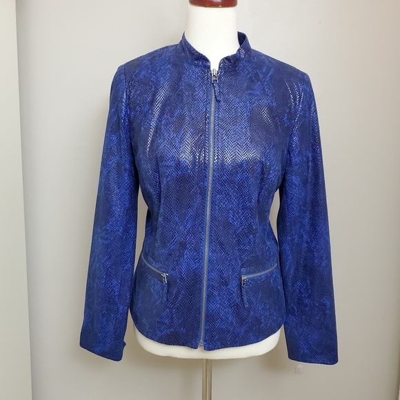 JM Collection Faux Snakeskin Jacket - Picture 6 of 12